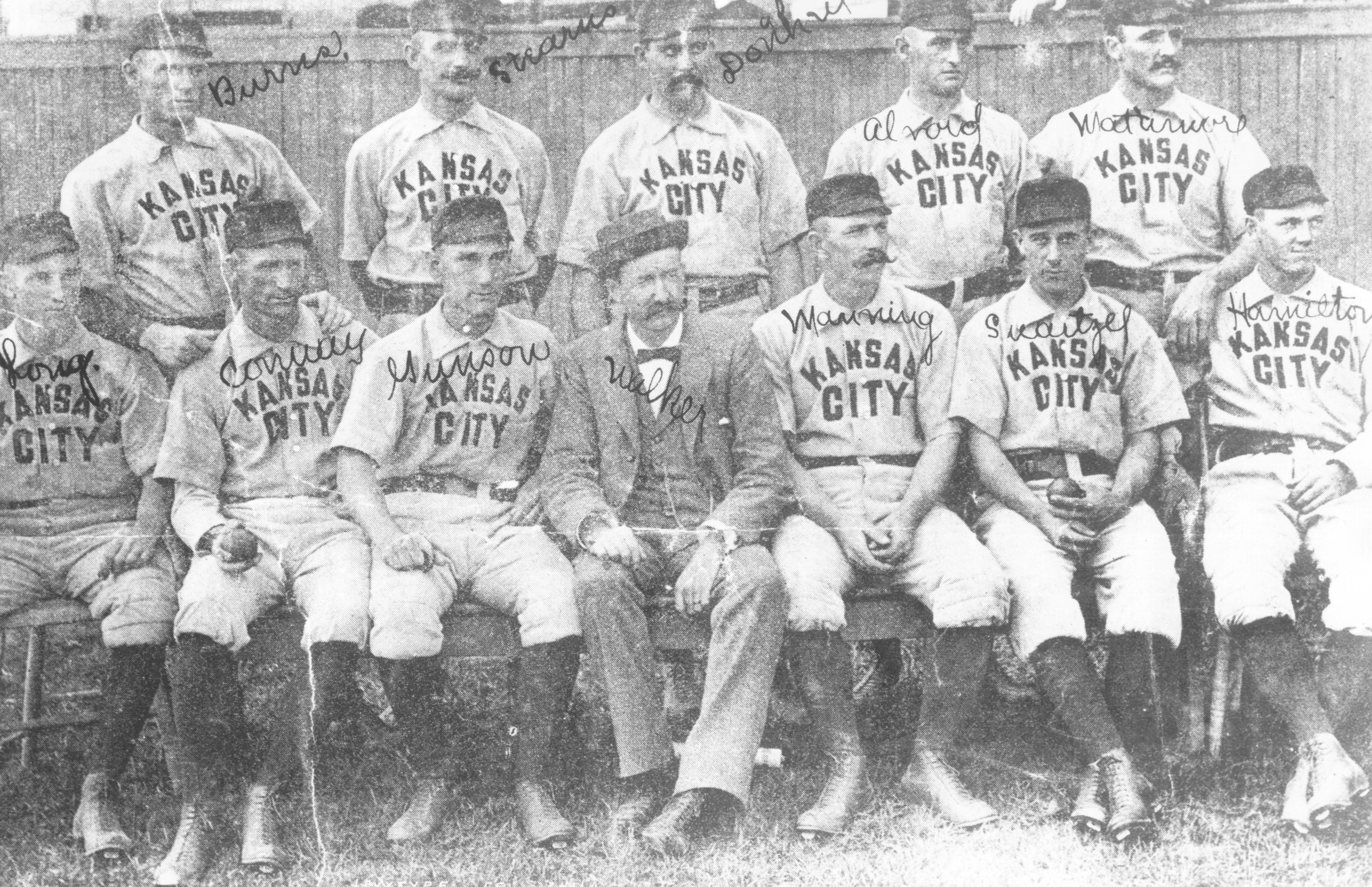 photograph of starting players for the Kansas City Cowboys