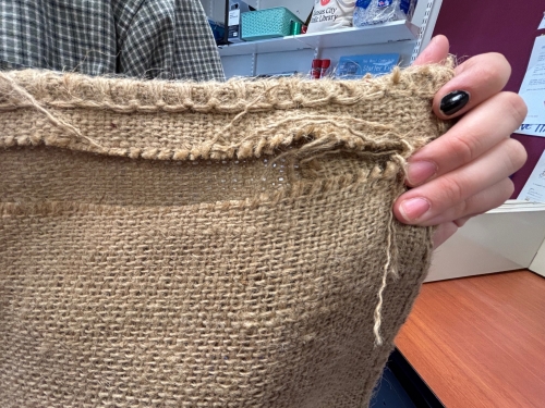 A close-up on a coffee bag