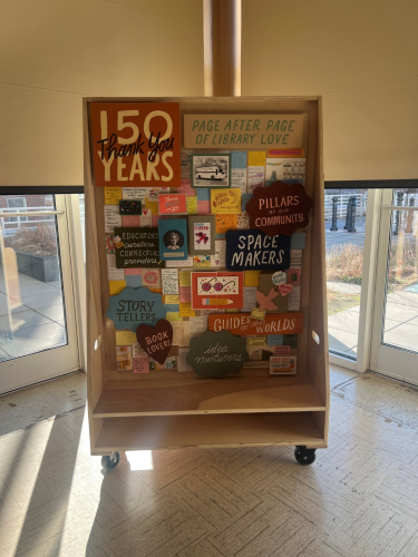 Hallmark installation including thank you notes from patrons