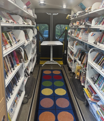 A look inside the Library's Bookmobile.