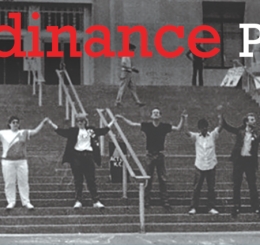 protest with people on stairs holding hands