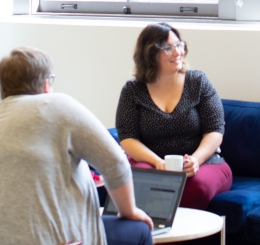 people sitting and conversing