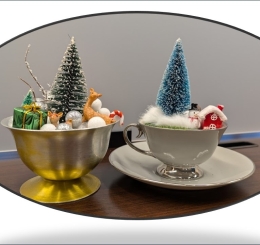 winter fairy garden in cups