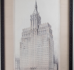 Architectural Drawing of a Gothic Skyscraper