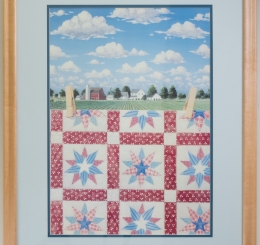 Blue and White Quiltscape