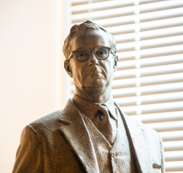 Bronze Sculpture of Ilus Davis, front view 3/4 length