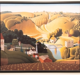 Enlarged Grant Wood Stone City Iowa