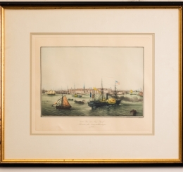 Vue de New York Arrivée du Transatlantic 1820