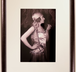 Portrait of Grace La Rue with Patterned Wall