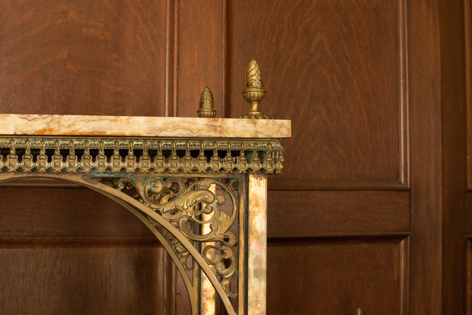 Etagere, brass detail