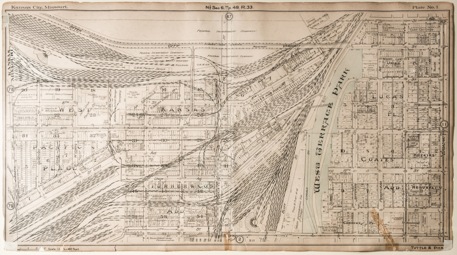 Map of Kansas City Stockyards, Plate 1