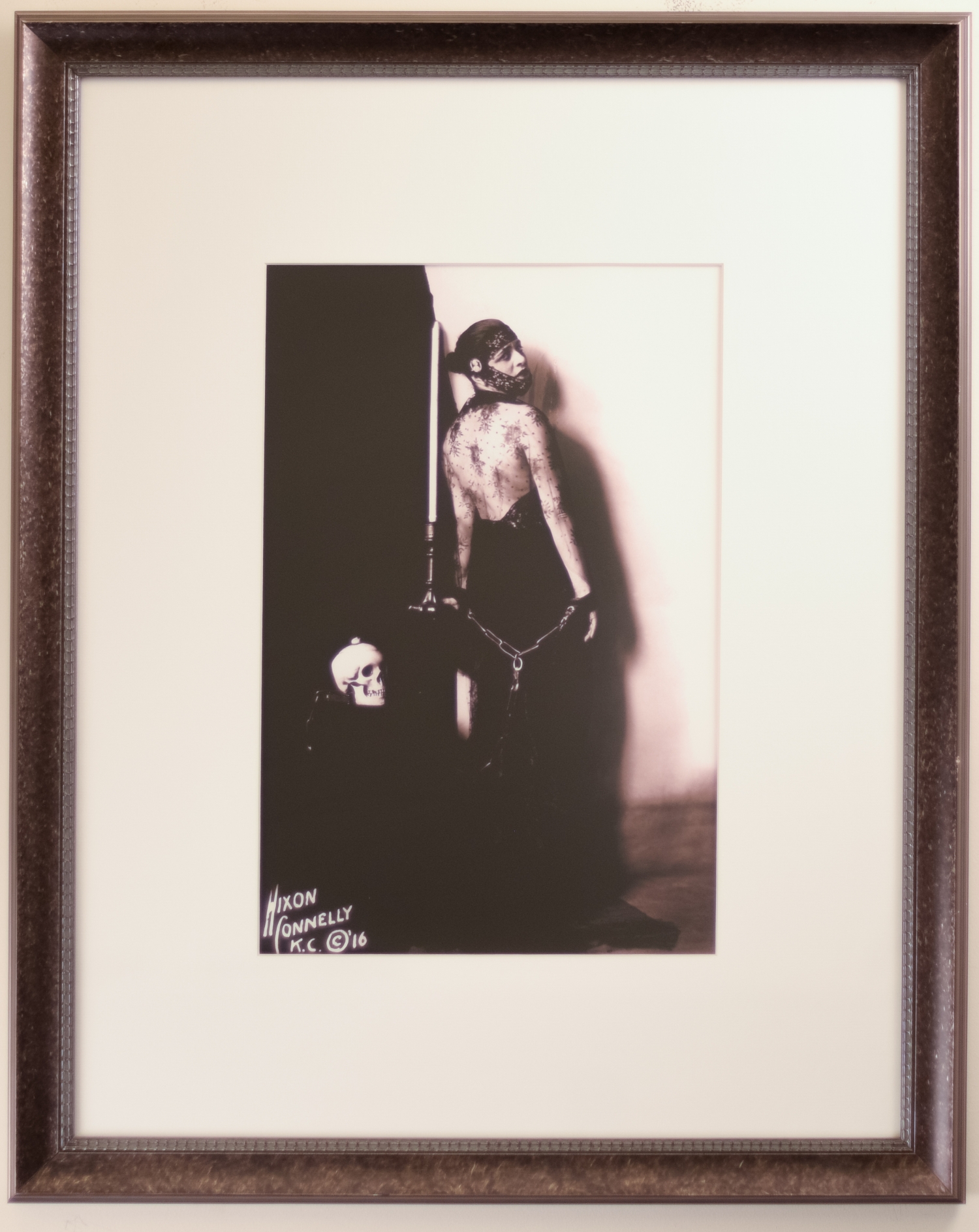 Portrait of Valeska Suratt with Chains and Skull