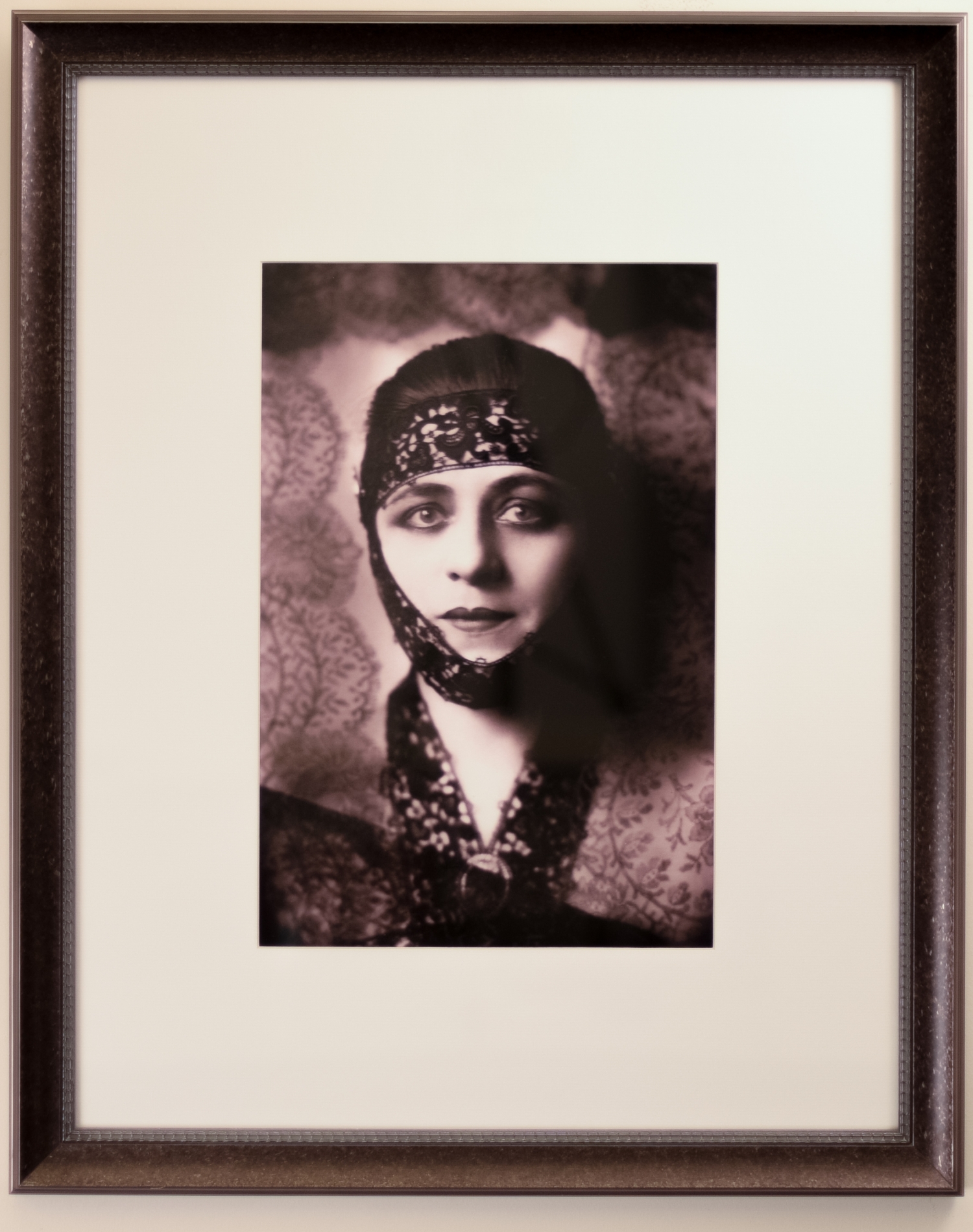 Portrait of Valeska Suratt with Lace Head Covering