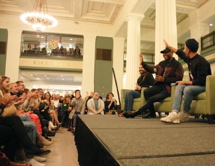 Queer Eye cast on stage in front of crowd