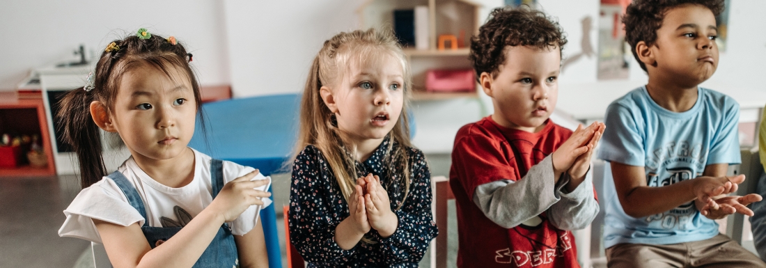 four children in a line