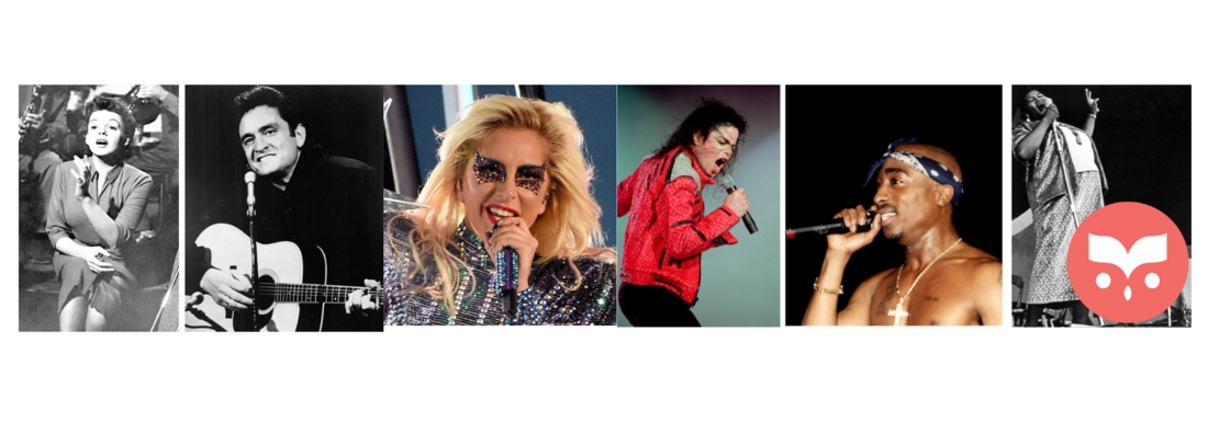 6 photographs of musicians