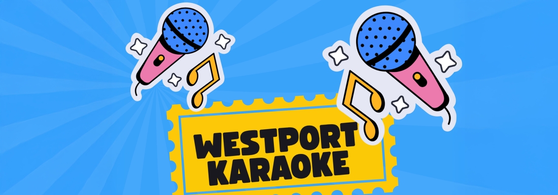 illustration of ticket, microphones, and music notes