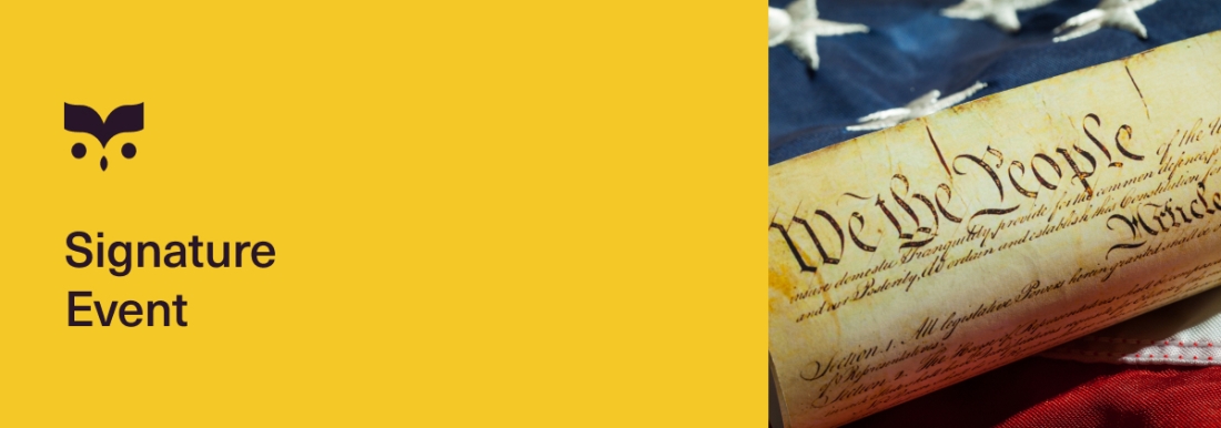 Constitution rolled on flag