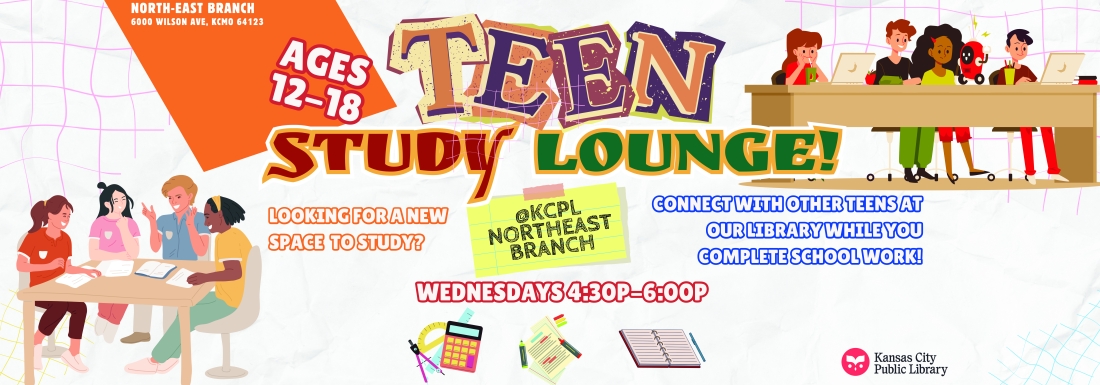 illustrations of teens studying