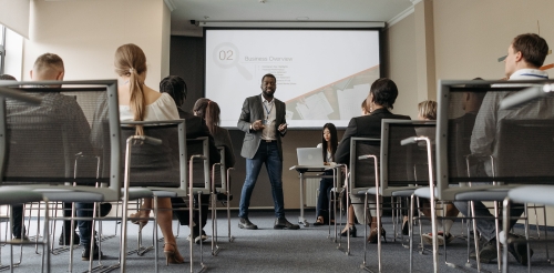 group of people in classroom setting