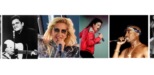 6 photographs of musicians