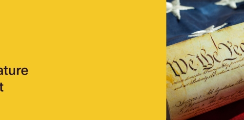 Constitution rolled on flag