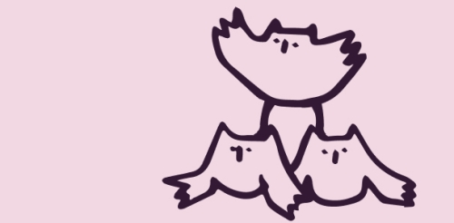 illustration of 3 owls stacked in pyramid